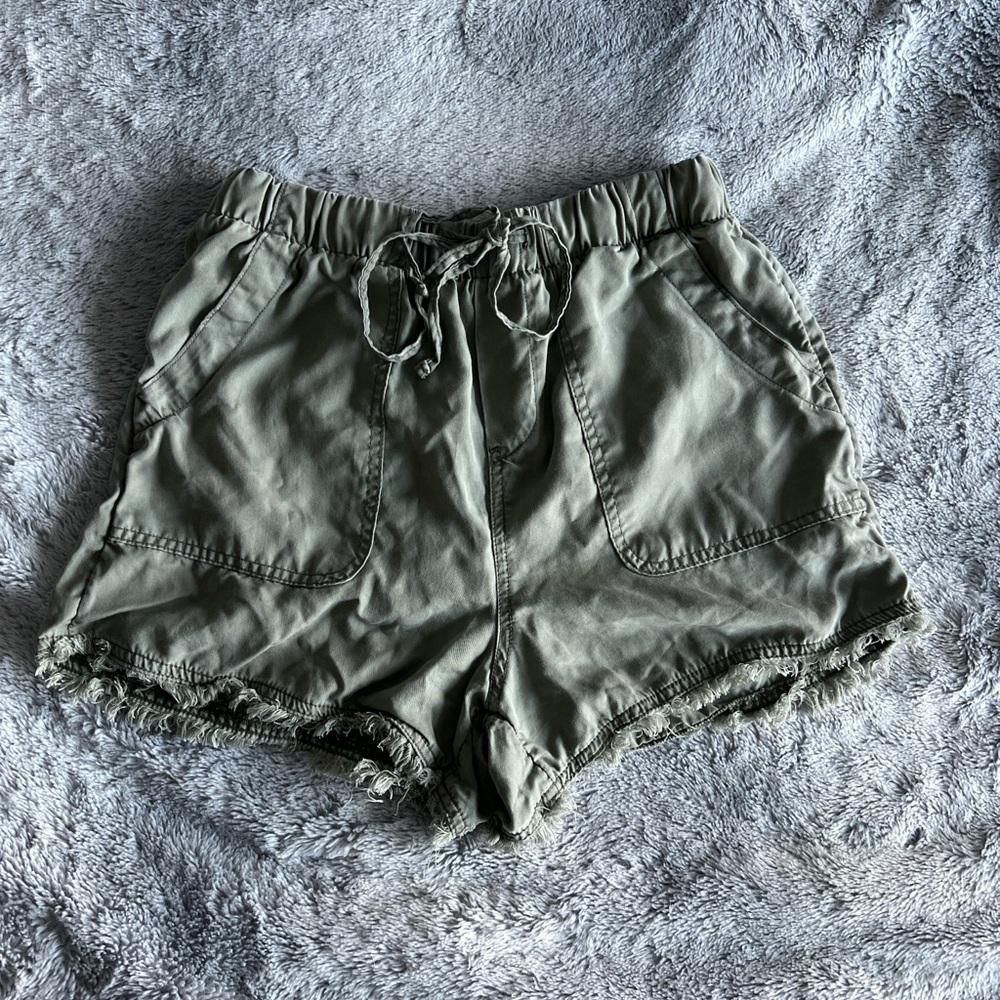 Time and Tru High Waist Green Shorts